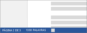 Contagem de palavras na barra de status