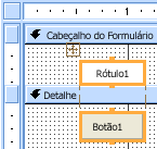 Botão de comando em um layout tabular