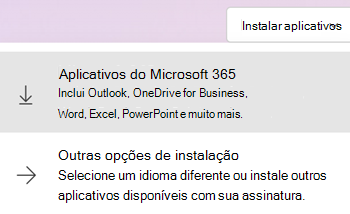 Instalar aplicativos no Microsoft365.com