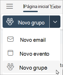 No friso, selecione novo grupo > novo grupo