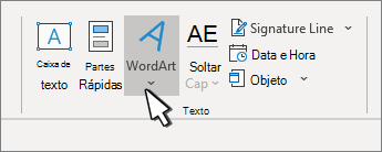 Inserir o WordArt com o botão WordArt