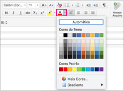 Seletor de cor da fonte no Outlook para Mac