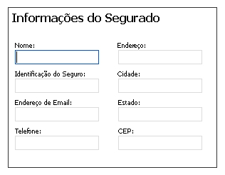 Section containing text boxes