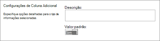 Escolhas para a coluna Sim/Não