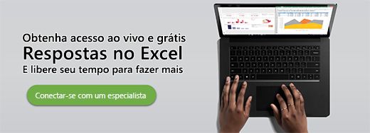 Obter respostas ao vivo e gratuitas no Excel