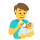 Homem mamadeira alimentando emoticon