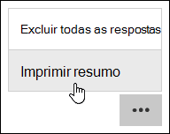 Opção de resumo de impressão no Microsoft Forms