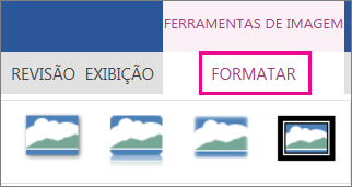 Imagem das opções de formato na faixa de opções Ferramentas de Imagem