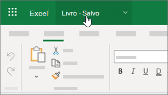 Cursor selecionando o nome do arquivo no Excel