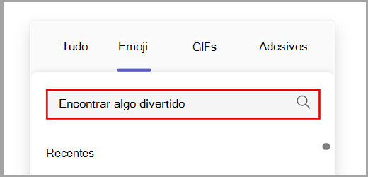 Pesquise todas as opções de emoji.