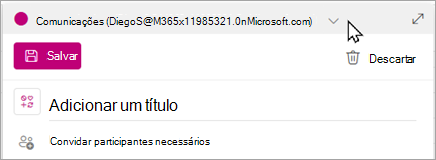 Selecione o seu grupo no menu pendente para agendar o seu evento nesse calendário.