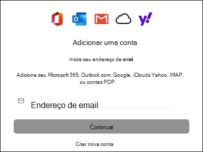 Adicionar conta ao Outlook para Mac