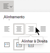 Alguns botões da faixa de opções têm uma seta apontando para baixo que, quando selecionada, abre um menu de opções.
