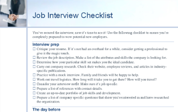 Lista de verificação para entrevista de emprego