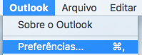 Mostrando as preferências do Outlook