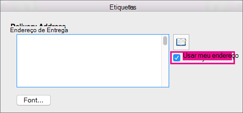 Para usar o endereço que você já configurou no Word, selecione usar meu endereço.