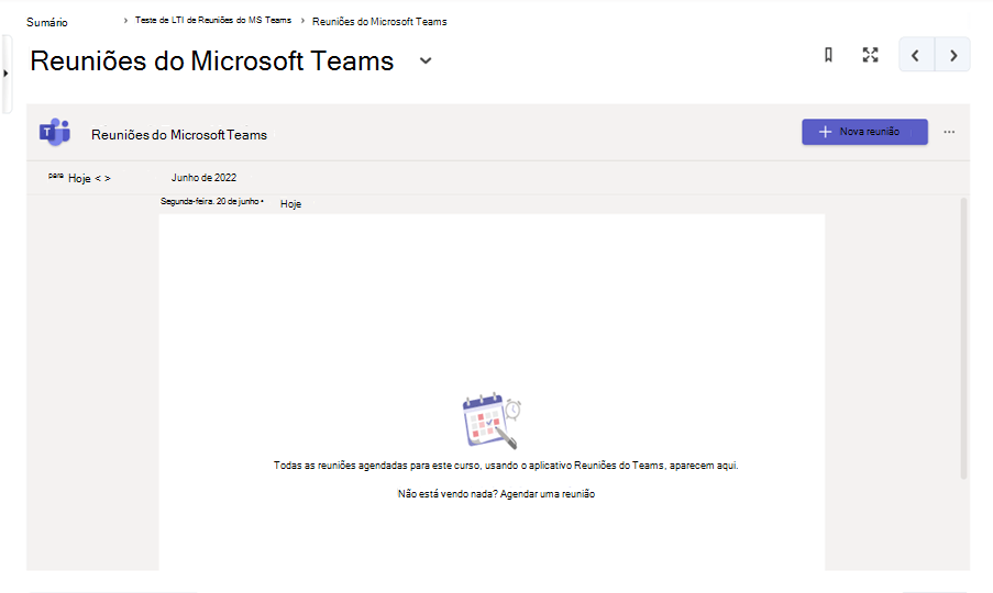 Captura de tela do D2L Brightspace LMS com o modal Adicionar Atividade aberto, realçando a adição da atividade reuniões do Microsoft Teams.