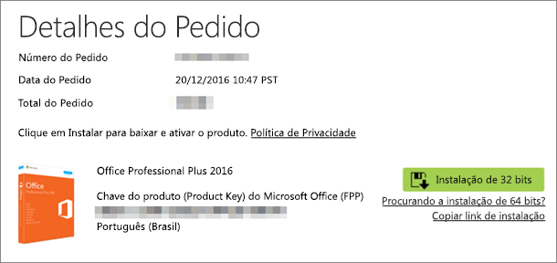 Usando chaves do produto com o Office - Suporte da Microsoft