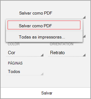 Selecione salvar como PDF