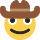 Rosto com emoticon chapéu de cowboy
