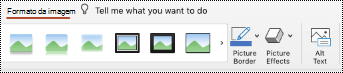 Botão de texto alt na faixa de opções para uma imagem em PowerPoint para Mac.