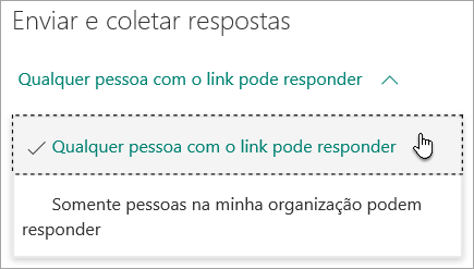 Selecionar quem pode responder ao seu formulário