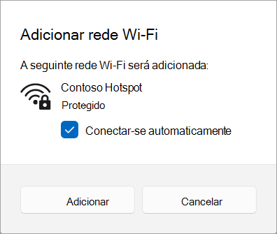 Adicionando uma rede de Wi-Fi a Windows 11.