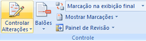 Botão Controlar Alterações ativado