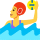 Mulher jogando emoticon polo aquático