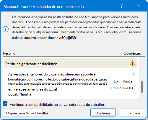 Usar Correção para resolver problemas de compatibilidade