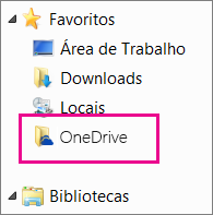 Pasta OneDrive no Windows Explorer