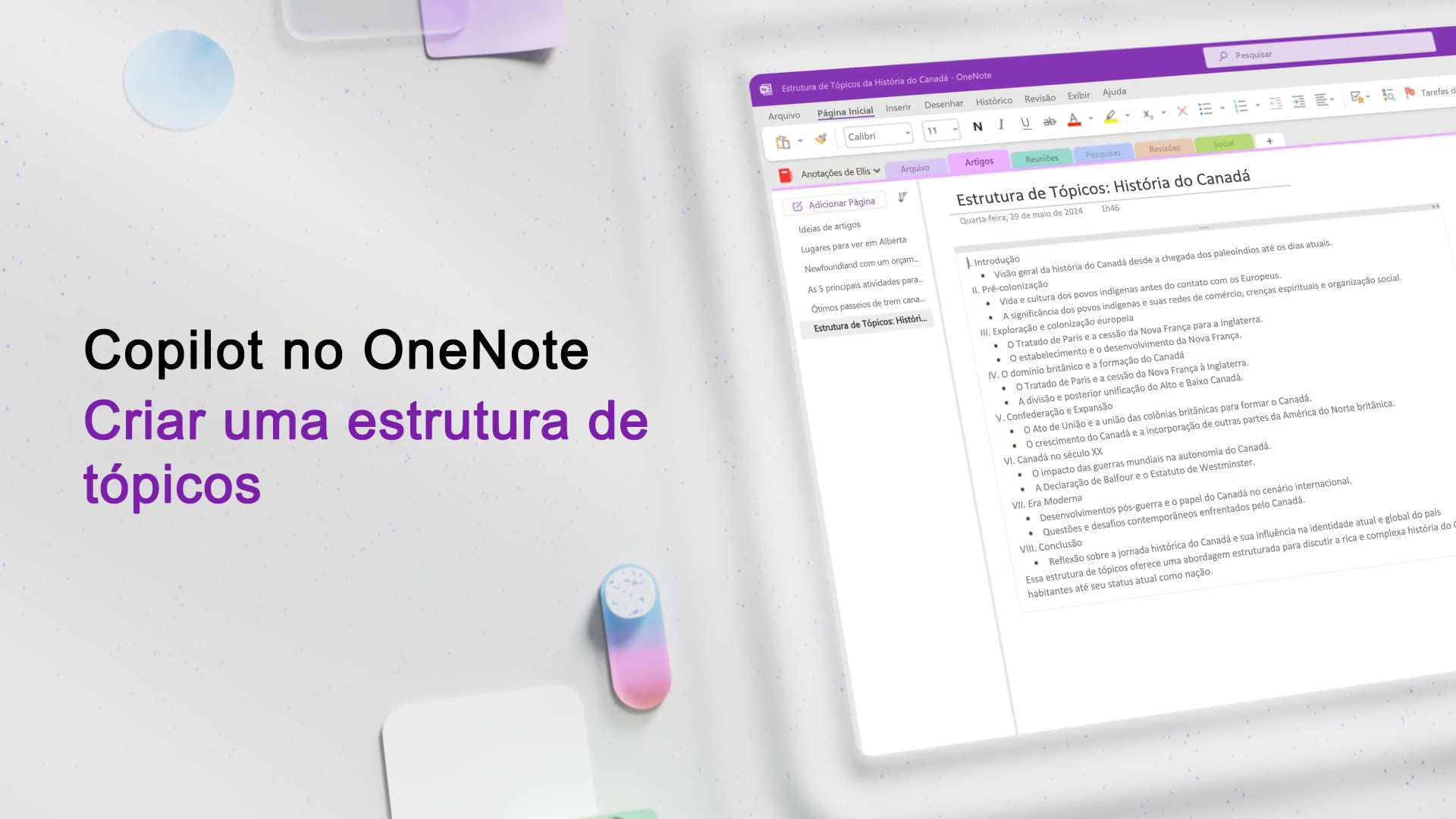 Vídeo: Criar uma estrutura de tópicos com o Copilot no OneNote