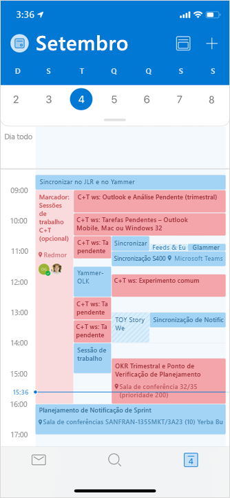 Exibição de calendário do grupo iOS
