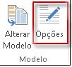 Botão de opções do Modelo no Publisher 2013