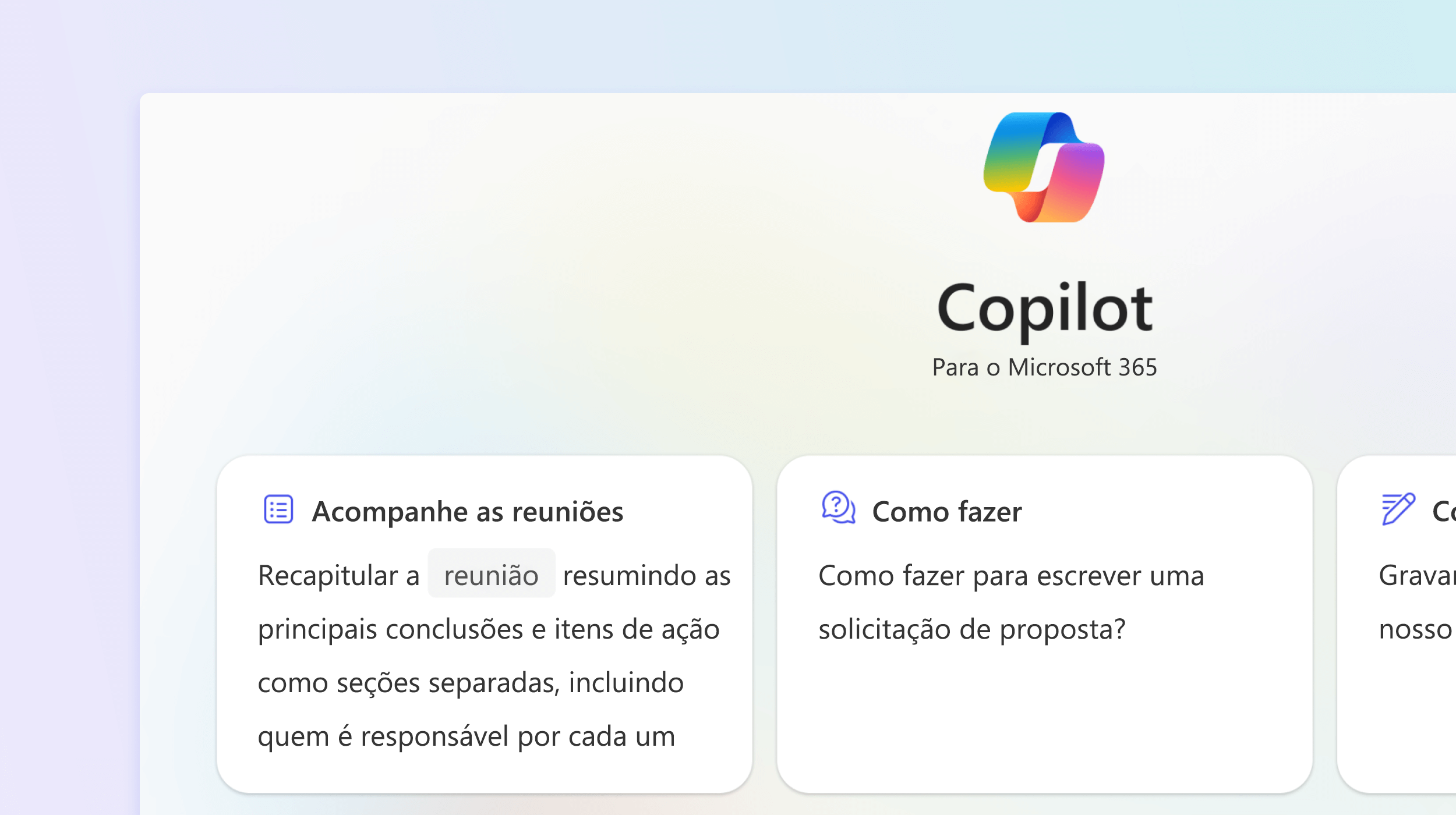 A captura de tela mostra o Microsoft 365 Chat atualizando as reuniões.