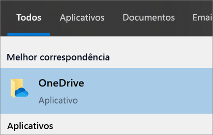 Captura de tela do aplicativo da área de trabalho do OneDrive no Windows 10