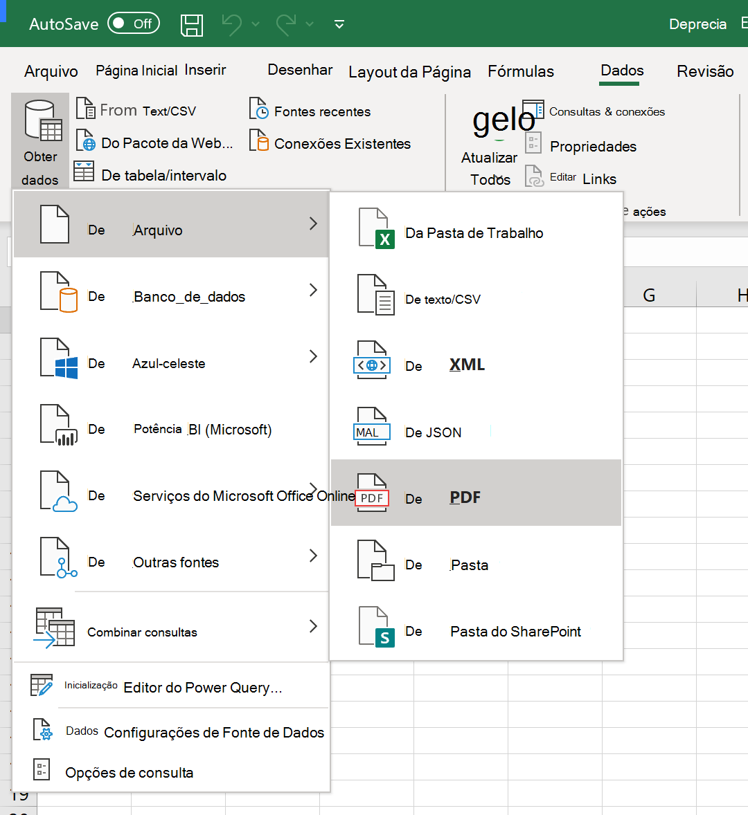 Importar dados de fontes de dados externas (Power Query) - Excel