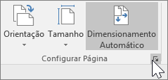 Captura de tela da barra de ferramentas de Conjunto de Páginas com o Dimensionamento Automático selecionado