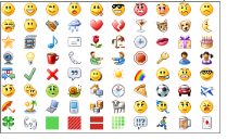Captura de tela da caixa de diálogo Adicionar emoticons
