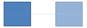 Guias inteligentes ajudam você a alinhar dois objetos ao longo do ponto central horizontal