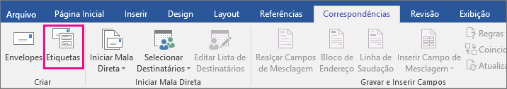 Criar etiquetas de endereço do remetente - Word