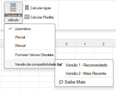 Menu to change Compatibility Version:

Formula > Calculation Options > Compatibility Versions