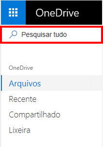 Seleção Pesquisar tudo no OneDrive