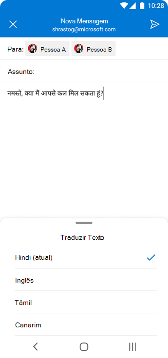 Traduzir captura de tela de email dois