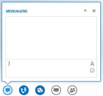 captura de tela da janela de Mensagem Instantânea exibida ao passar o mouse sobre o botão de Mensagem Instantânea