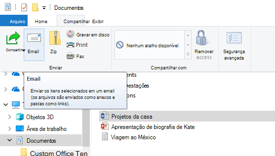 Como compartilhar um arquivo por email no Windows 10