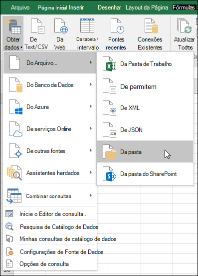 Combinar arquivos em uma pasta com combinar binários (Power Query) - Excel