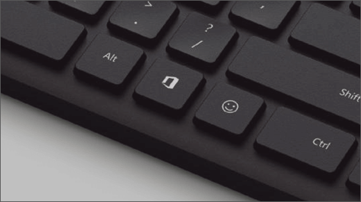 A chave do Office em um teclado