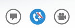 Captura de tela do botão de mudo em uma chamada