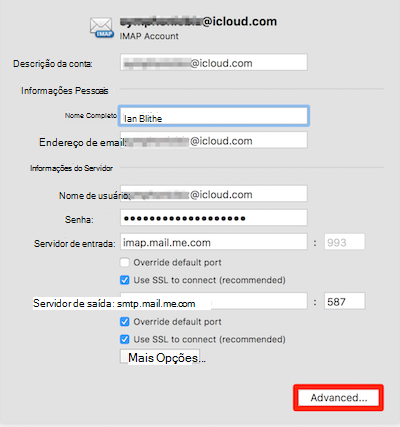 Configurações de servidor de conta IMAP - Suporte da Microsoft